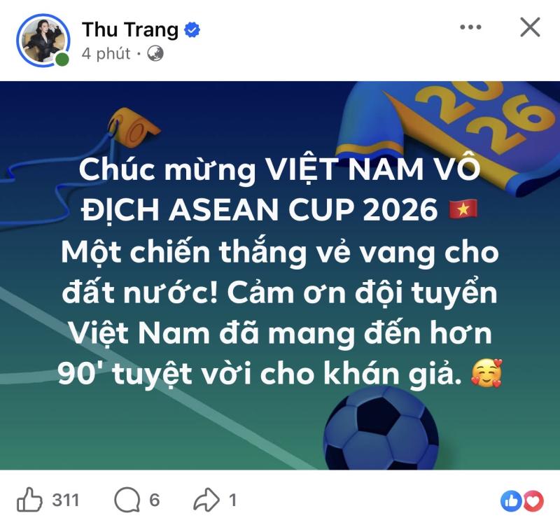 Mỹ Tâm và cả showbiz ăn mừng ĐT Việt Nam vô địch Đông Nam Á, Hoà Minzy check-in SVĐ Mỹ Đình, Diệu Nhi hẹn "đi bão" - Ảnh 16.