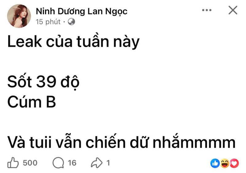 Ninh Dương Lan Ngọc mắc cúm B, chân sưng to gây lo lắng- Ảnh 1.