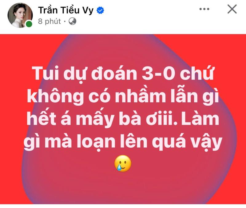 Dàn sao sau chiến thắng của đội tuyển Việt Nam: Tiểu Vy đính chính gấp, Mỹ Tâm vỡ oà, 1 nàng hậu xuống phố!- Ảnh 1.