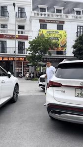 Đình Bắc điển trai bước xuống từ ô tô
