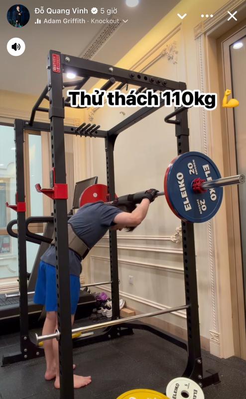 Thiếu gia nhà bầu Hiển - Đỗ Vinh Quang nâng tạ 110kg - Ảnh 1.