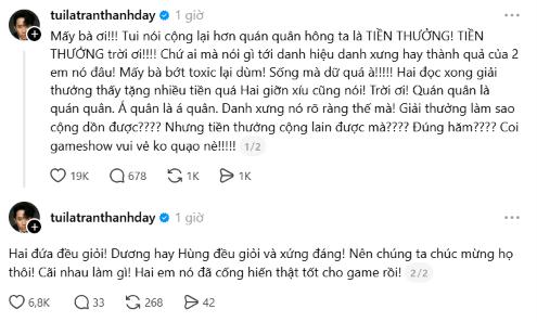 Bùng nổ tranh cãi sau trao giải Tinh Hà Say Hi: Quang Hùng MasterD lép vế dù là Quán quân, Trấn Thành lên tiếng nóng- Ảnh 8.